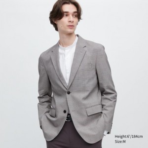 Blejzre Uniqlo AirSense Jacket (Vlna Like) (Glen Check) (Ultra Light Jacket) Panske Siva Slovensko | L969256