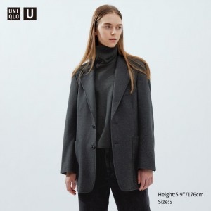 Blejzre Uniqlo Jersey Tailored Jacket Damske Tmavo Siva Slovensko | Q391041