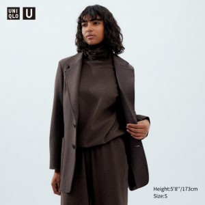 Blejzre Uniqlo Jersey Tailored Jacket Damske Tmavo Hnede Slovensko | C682034