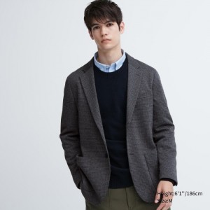 Blejzre Uniqlo Pohodlie Jacket (Houndstooth) Damske Siva Slovensko | O946407