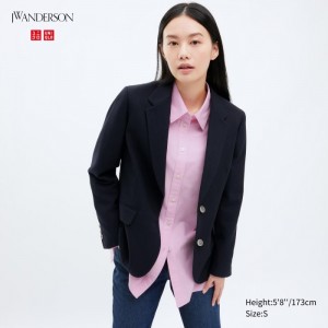 Blejzre Uniqlo Single Breasted Jacket Damske Námornícka Modrá Slovensko | J968330