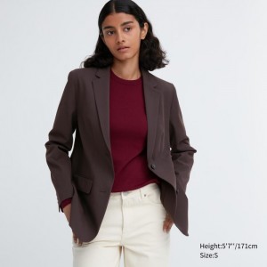 Blejzre Uniqlo Tailored Jacket Damske Tmavo Hnede Slovensko | K446843