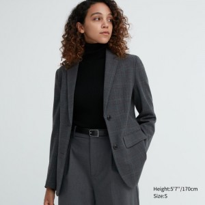 Blejzre Uniqlo Tailored Jacket Damske Tmavo Siva Slovensko | R522777
