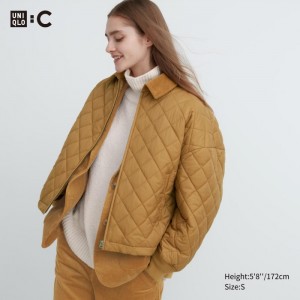 Blouson Uniqlo PUFFTECH (Warm Polstrované) Damske Hnede Slovensko | C710104