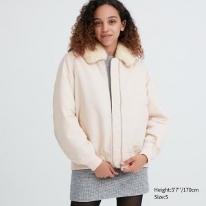 Blouson Uniqlo Rebrovaný Damske Biele Slovensko | J648775