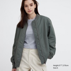 Blouson Uniqlo Rebrovaný Damske Olivovo Zelená Slovensko | B132548