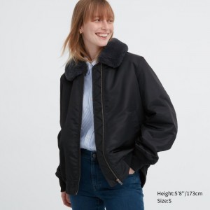 Blouson Uniqlo Rebrovaný Damske Čierne Slovensko | X206471