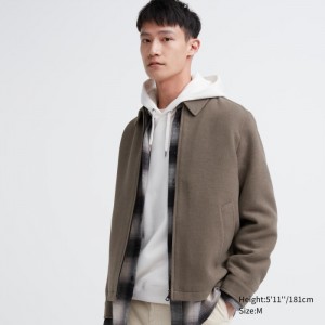 Blouson Uniqlo Single Collar Kratke Panske Hnede Slovensko | E563134