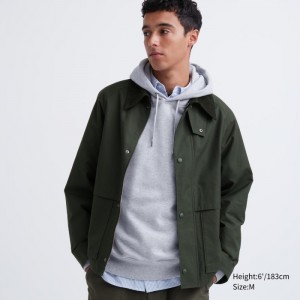 Blouson Uniqlo Utility Kratke Panske Olivovo Zelená Slovensko | S785368