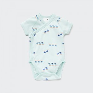 Body Uniqlo Joy of Print Kratke-Sleeve (Dogs) (Open Front) Pre Babatka Svetlo Zelene Slovensko | W782594