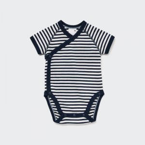 Body Uniqlo Kratke-Sleeve (Open Front) Pre Babatka Námornícka Modrá Slovensko | N627569