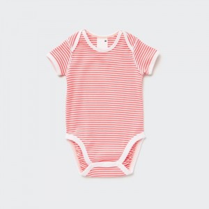 Body Uniqlo Kratke-Sleeve (Pruhované) Pre Babatka Červené Slovensko | F134028