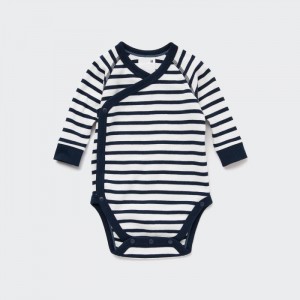 Body Uniqlo Pruhované Long-Sleeve (Open Front) Pre Babatka Námornícka Modrá Slovensko | K229437