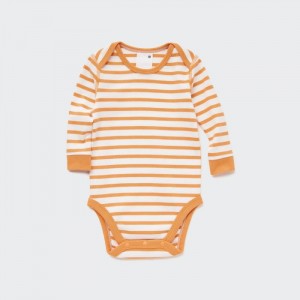 Body Uniqlo Pruhované Long-Sleeve Pre Babatka Oranžové Slovensko | Q810617