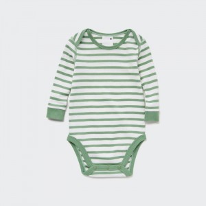 Body Uniqlo Pruhované Long-Sleeve Pre Babatka Zelene Slovensko | Q371980