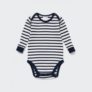 Body Uniqlo Pruhované Long-Sleeve Pre Babatka Námornícka Modrá Slovensko | K446975