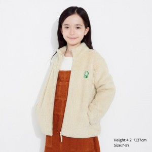 Bundy Uniqlo Doraemon Sustainability Mode Fluffy Yarn Fleece Full-Zip Detske Natural Slovensko | D457727