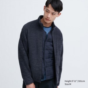 Bundy Uniqlo Fleece Full-Zip (Heather) Panske Modre Slovensko | F605220