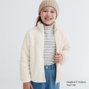 Bundy Uniqlo Fluffy Yarn Fleece Full-Zip Detske Biele Slovensko | M588739