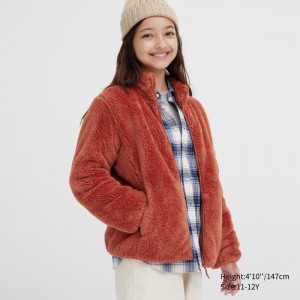 Bundy Uniqlo Fluffy Yarn Fleece Full-Zip Detske Oranžové Slovensko | P903494