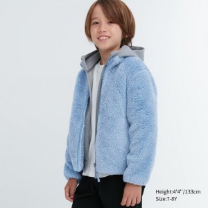Bundy Uniqlo Fluffy Yarn Fleece Full-Zip Detske Modre Slovensko | Q026661