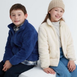 Bundy Uniqlo Fluffy Yarn Fleece Full-Zip Detske Modre Slovensko | N726091