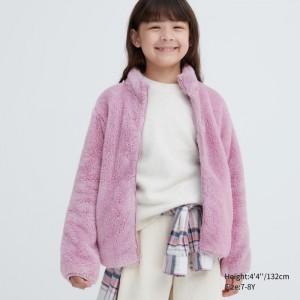 Bundy Uniqlo Fluffy Yarn Fleece Full-Zip Detske Ruzove Slovensko | W071666