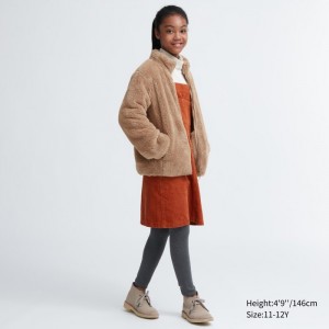 Bundy Uniqlo Fluffy Yarn Fleece Full-Zip Detske Béžové Slovensko | L583950