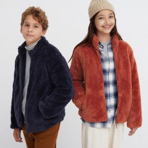 Bundy Uniqlo Fluffy Yarn Fleece Full-Zip Detske Námornícka Modrá Slovensko | R767790