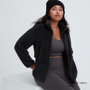 Bundy Uniqlo Fluffy Yarn Fleece Full-Zip Damske Čierne Slovensko | N022958