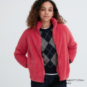 Bundy Uniqlo Fluffy Yarn Fleece Full-Zip Damske Červené Slovensko | X923140