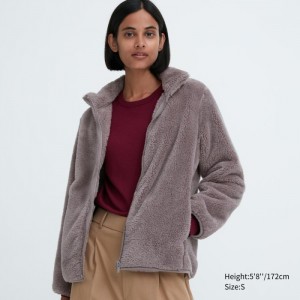 Bundy Uniqlo Fluffy Yarn Fleece Full-Zip Damske Hnede Slovensko | J829550
