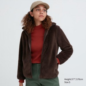 Bundy Uniqlo Fluffy Yarn Fleece Full-Zip Damske Tmavo Hnede Slovensko | M648281