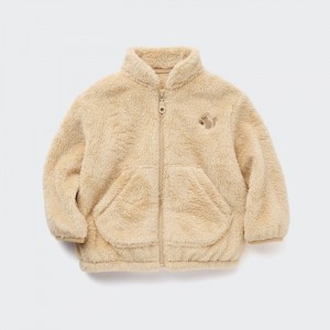 Bundy Uniqlo Fluffy Yarn Fleece Long-Sleeve Full-Zip (Embroidered) Pre Babatka Béžové Slovensko | Z697036