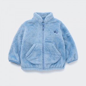 Bundy Uniqlo Fluffy Yarn Fleece Long-Sleeve Full-Zip (Embroidered) Pre Babatka Modre Slovensko | E901107