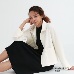Bundy Uniqlo Jersey Relaxed Damske Biele Slovensko | Y112003