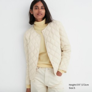 Bundy Uniqlo PUFFTECH Prešívané (Warm Polstrované) Damske Biele Slovensko | J146477