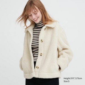 Bundy Uniqlo Pile-Podsite Fleece Damske Biele Slovensko | W328482