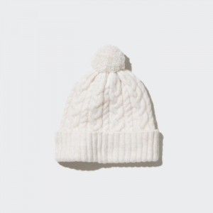 Caps Uniqlo HEATTECH Cable Pletené Detske Biele Slovensko | H102003
