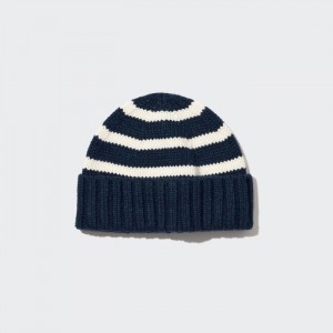 Caps Uniqlo HEATTECH Pruhované Pletené Detske Námornícka Modrá Slovensko | J975731