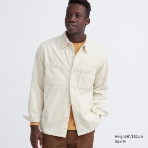 Casual Shirts Uniqlo Corduroy Pracovná Long-Sleeve Panske Biele Slovensko | Z062716