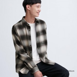 Casual Shirts Uniqlo Flannel Checked Damske Čierne Slovensko | K839702
