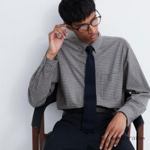 Casual Shirts Uniqlo Flannel Checked Panske Siva Slovensko | M532613