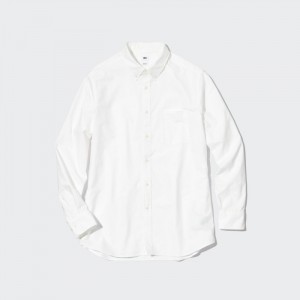 Casual Shirts Uniqlo Oxford Slim-Fit Long-Sleeve (2022 Edition) Panske Biele Slovensko | O129680
