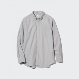 Casual Shirts Uniqlo Oxford Slim-Fit Long-Sleeve (2022 Edition) Panske Siva Slovensko | K990839