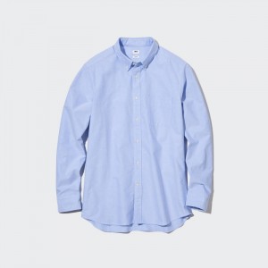 Casual Shirts Uniqlo Oxford Slim-Fit Long-Sleeve (2022 Edition) Panske Modre Slovensko | F466415