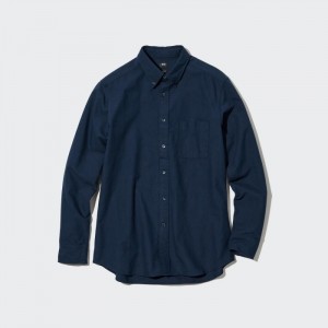 Casual Shirts Uniqlo Oxford Slim-Fit Long-Sleeve (2022 Edition) Panske Námornícka Modrá Slovensko | I049692