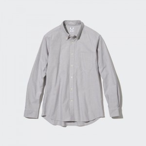 Casual Shirts Uniqlo Oxford Slim-Fit Long-Sleeve Panske Siva Slovensko | E797217