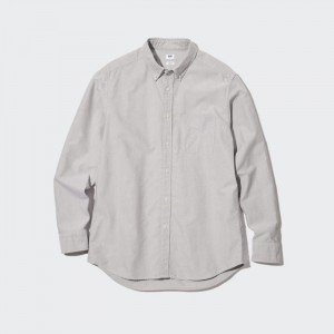 Casual Shirts Uniqlo Oxford Slim-Fit Long-Sleeve (2022 Edition) Panske Siva Slovensko | O397193