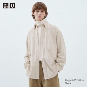 Casual Shirts Uniqlo Twill Oversized Long-Sleeve Panske Svetlo Siva Slovensko | C688414